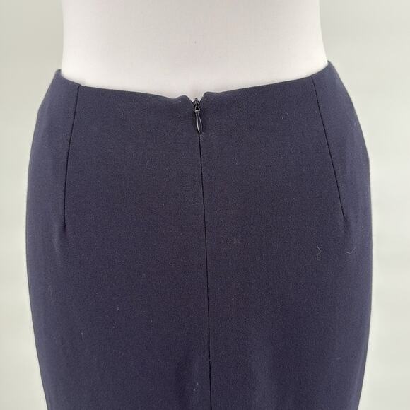 Vintage Charles Gray London Women’s Navy Knee Length Pencil Skirt Size 6 Poly - Picture 5 of 11